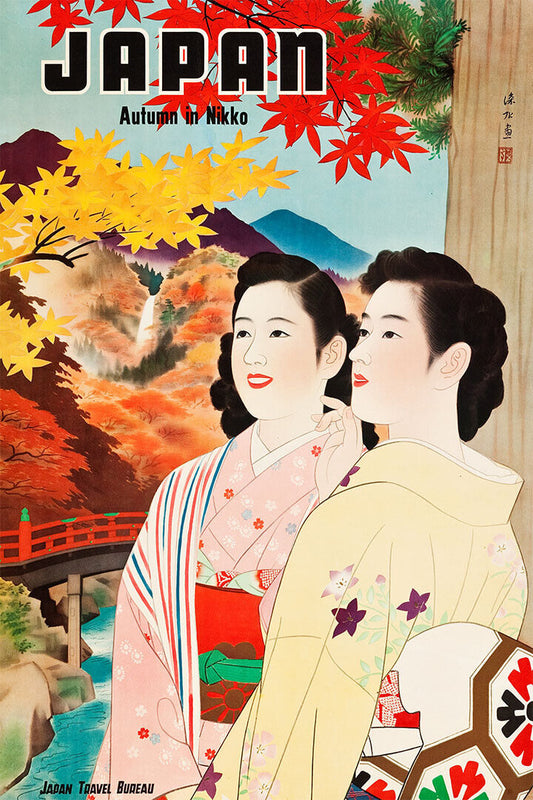 1950s Japan Autumn In Nikko Vintage Japanese Travel Poster Wall Art Print Home Wall Decor - xonomax