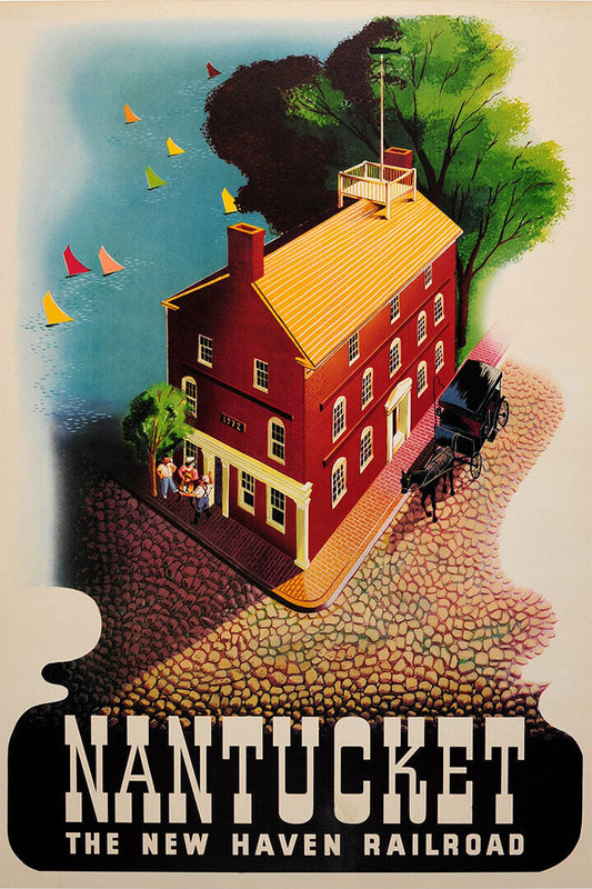 1940 New Haven Railroad Nantucket Vintage Style Travel Poster Wall Art Print Home Wall Decor - xonomax