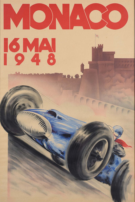 1948 Monaco Race Car Racing Sports Vintage Travel Poster Wall Art Print Home Wall Decor - xonomax