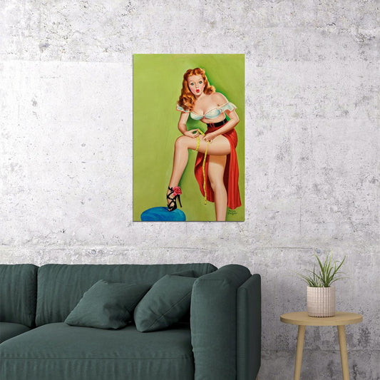 Thigh Measurement 1949 Vintage American Girl Pin-up Poster Wall Art Print Home Wall Decor - xonomax