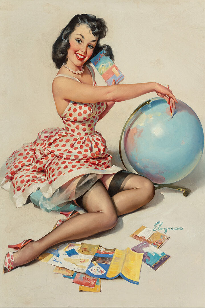 1950's Pin-up Travel Out Of This World Attractive Girl Poster Wall Art Print Home Wall Decor - xonomax