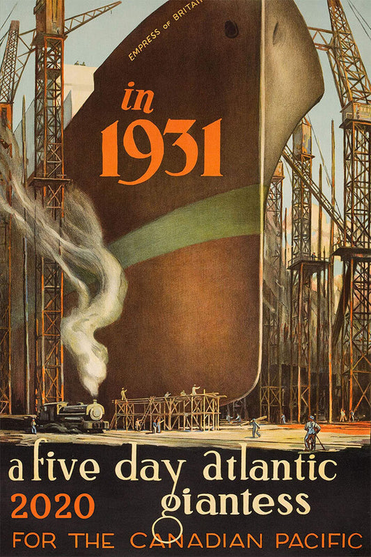 Atlantic Giantess 1931 Canadian Pacific Ocean Liner Travel Poster Wall Art Print Home Wall Decor - xonomax