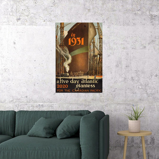 Atlantic Giantess 1931 Canadian Pacific Ocean Liner Travel Poster Wall Art Print Home Wall Decor - xonomax
