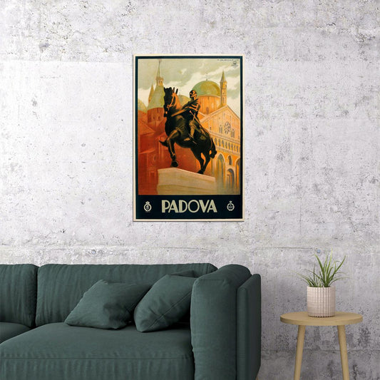 1930s Padova Italy Monument Of Gattamelata Statue Travel Poster Wall Art Print Home Wall Decor - xonomax