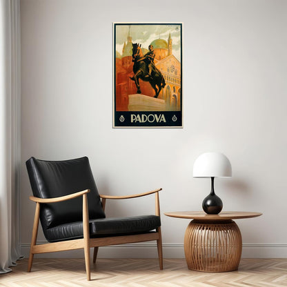 1930s Padova Italy Monument Of Gattamelata Statue Travel Poster Wall Art Print Home Wall Decor