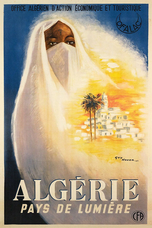1930s Vintage Style Travel Algeria The Land Of Light Poster Wall Art Print Home Wall Decor - xonomax