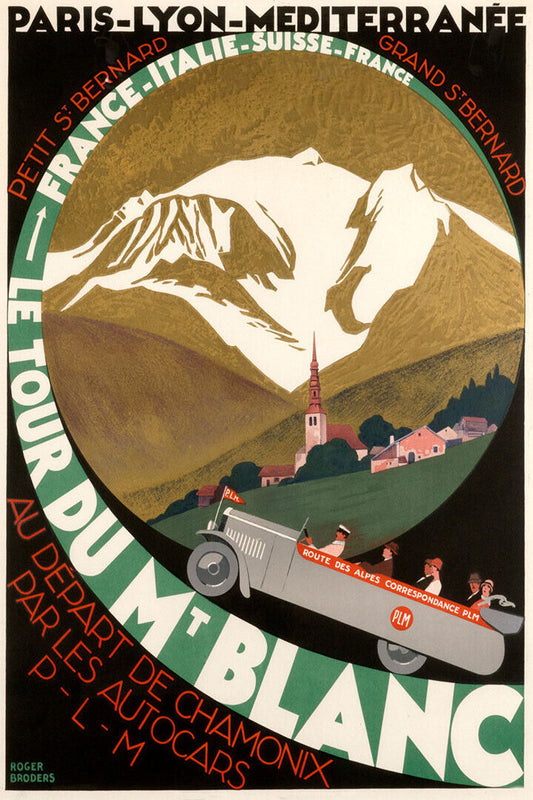1920s The Tour Of Mont Blanc Vintage Style French Travel Poster Wall Art Print Home Wall Decor - xonomax