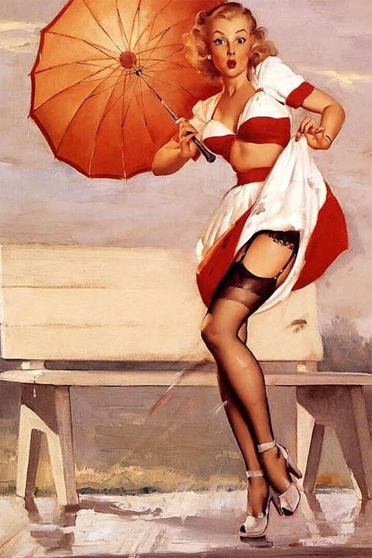 I've Been Spotted Vintage Style Elvgren Splash Pin-up Poster Wall Art Print Home Wall Decor - xonomax