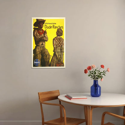 1949 Santa Fe Rr Southwestern Dude Ranches Classic Train Poster Wall Art Print Home Wall Decor - xonomax