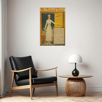 Be A Trained Nurse! 1917 World War I Nursing Medical Poster Wall Art Print Home Wall Decor - xonomax