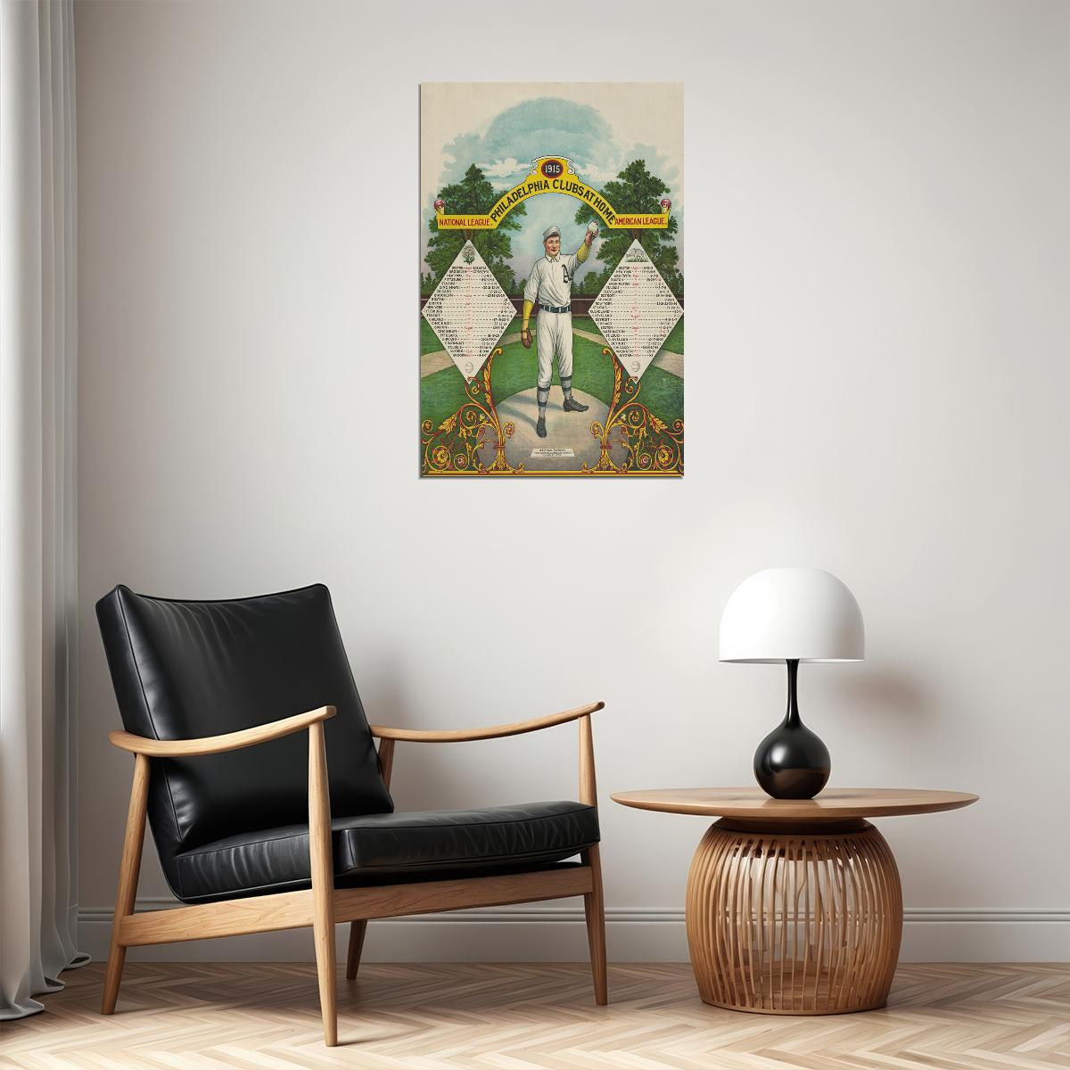 1915 Philadelphia Phillies And Athletics Baseball Schedule Poster Wall Art Print Home Wall Decor - xonomax
