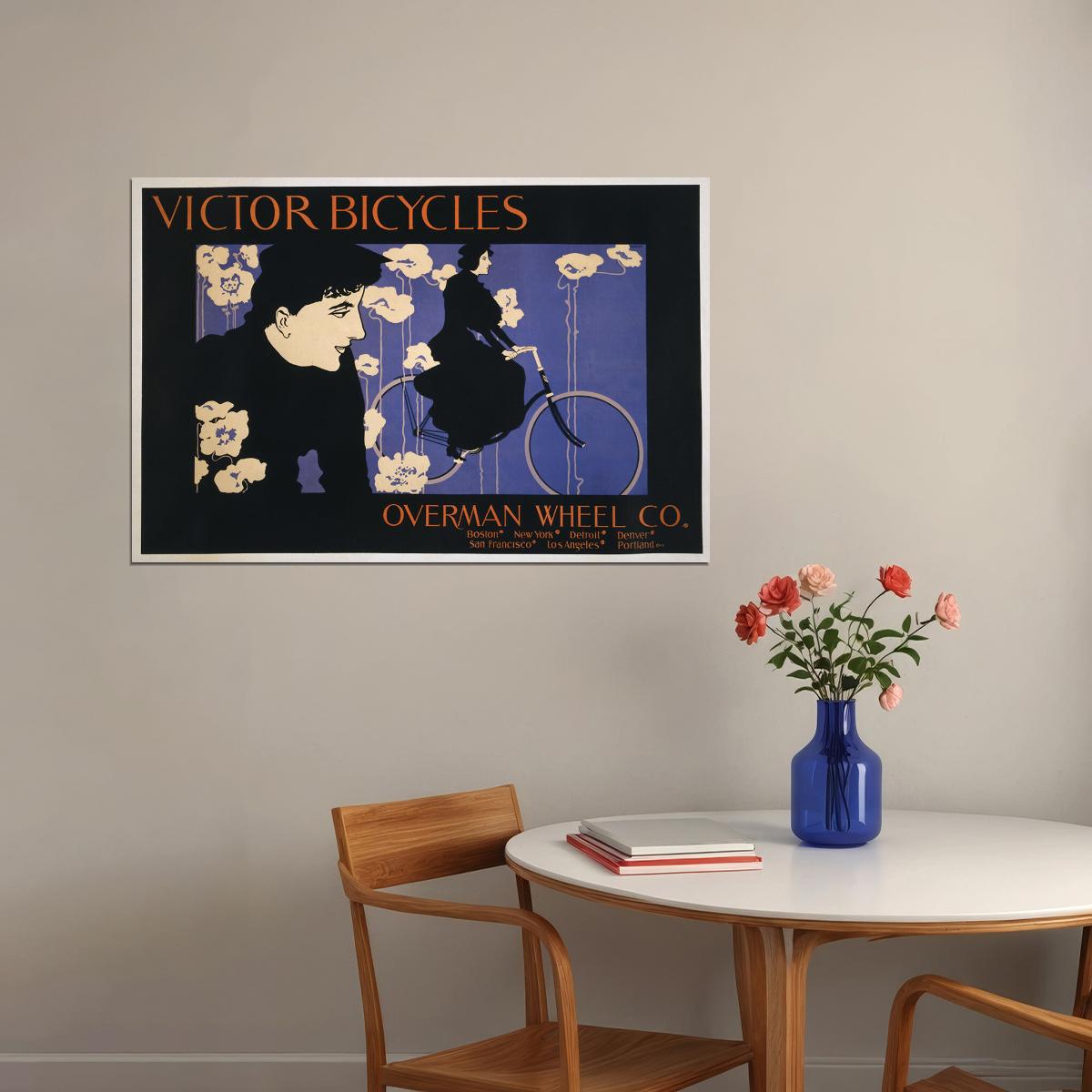 Victor Bicycle Riding 1890s Bike Advertising Poster Wall Art Print Home Wall Decor - xonomax