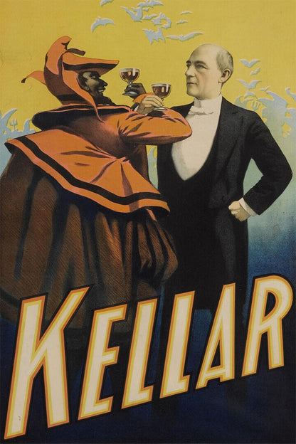 1890s Kellar Drinks With The Devil Victorian Magic Show Poster Wall Art Print Home Wall Decor - xonomax