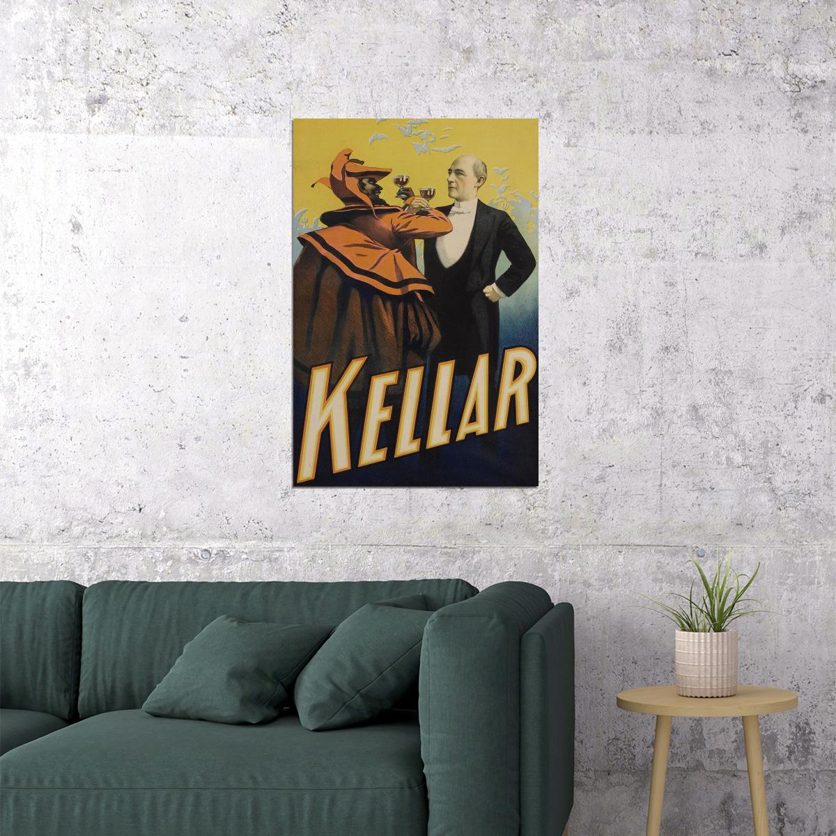 1890s Kellar Drinks With The Devil Victorian Magic Show Poster Wall Art Print Home Wall Decor - xonomax