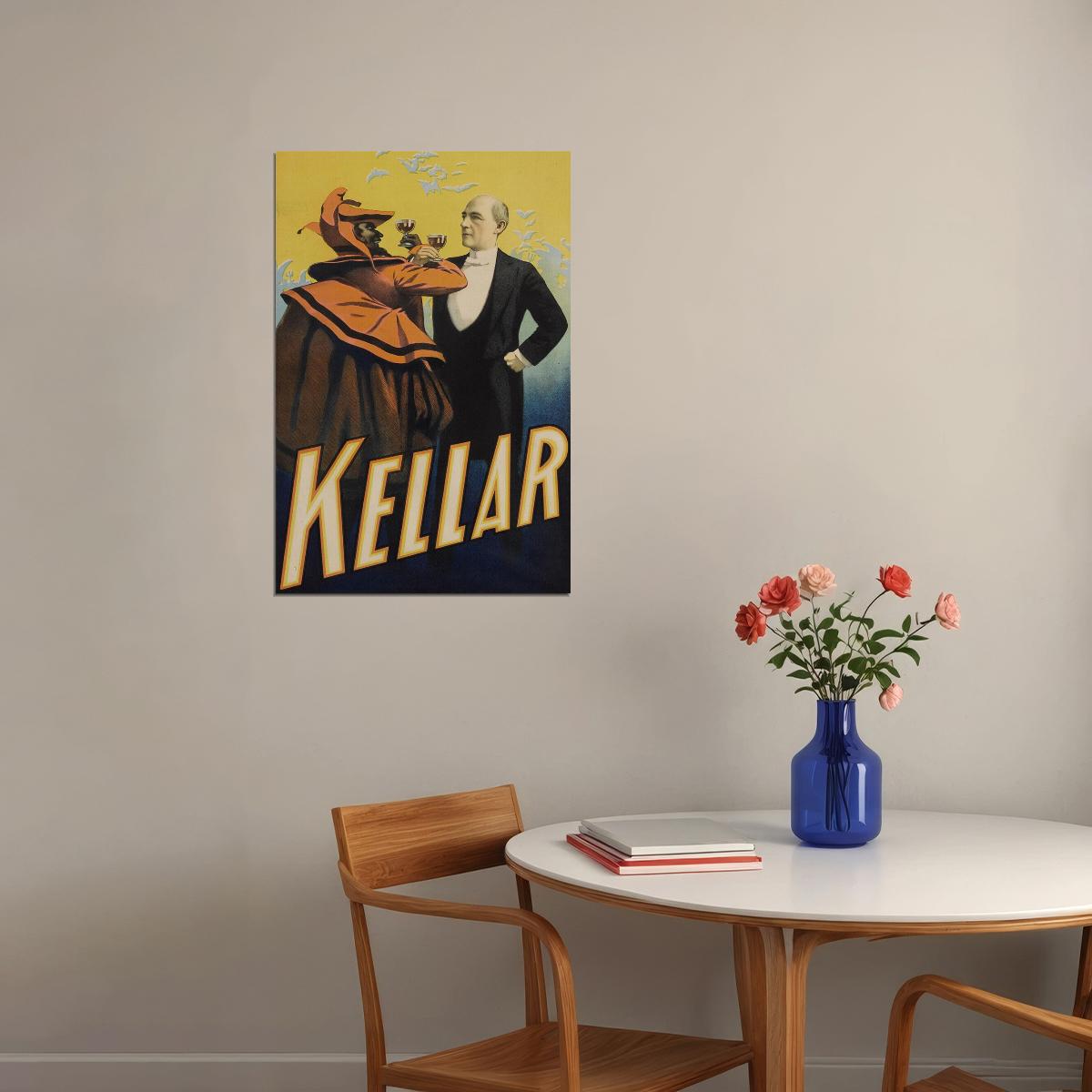 1890s Kellar Drinks With The Devil Victorian Magic Show Poster Wall Art Print Home Wall Decor - xonomax