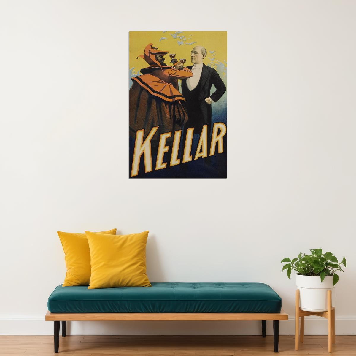 1890s Kellar Drinks With The Devil Victorian Magic Show Poster Wall Art Print Home Wall Decor - xonomax
