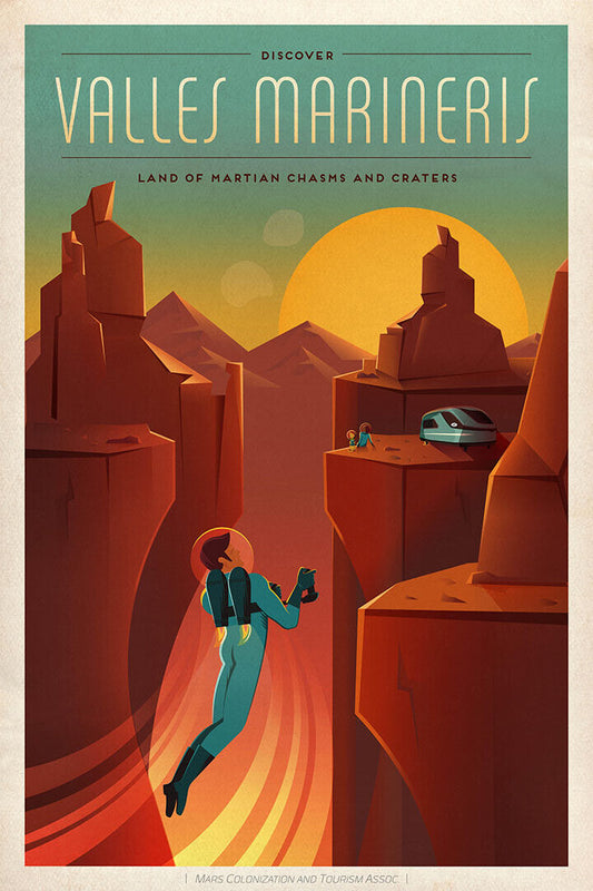 Discover Valles Marineris Space Exploration Nasa Travel Poster Wall Art Print Home Wall Decor - xonomax