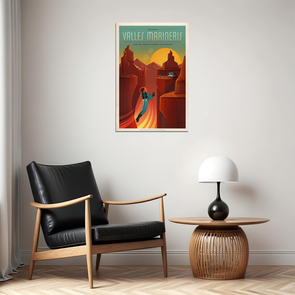 Discover Valles Marineris Space Exploration Nasa Travel Poster Wall Art Print Home Wall Decor - xonomax
