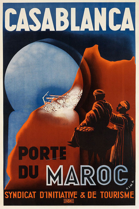 Casablanca Moroccan Gate Travel Vintage Style 1930 Poster Wall Art Print Home Wall Decor - xonomax