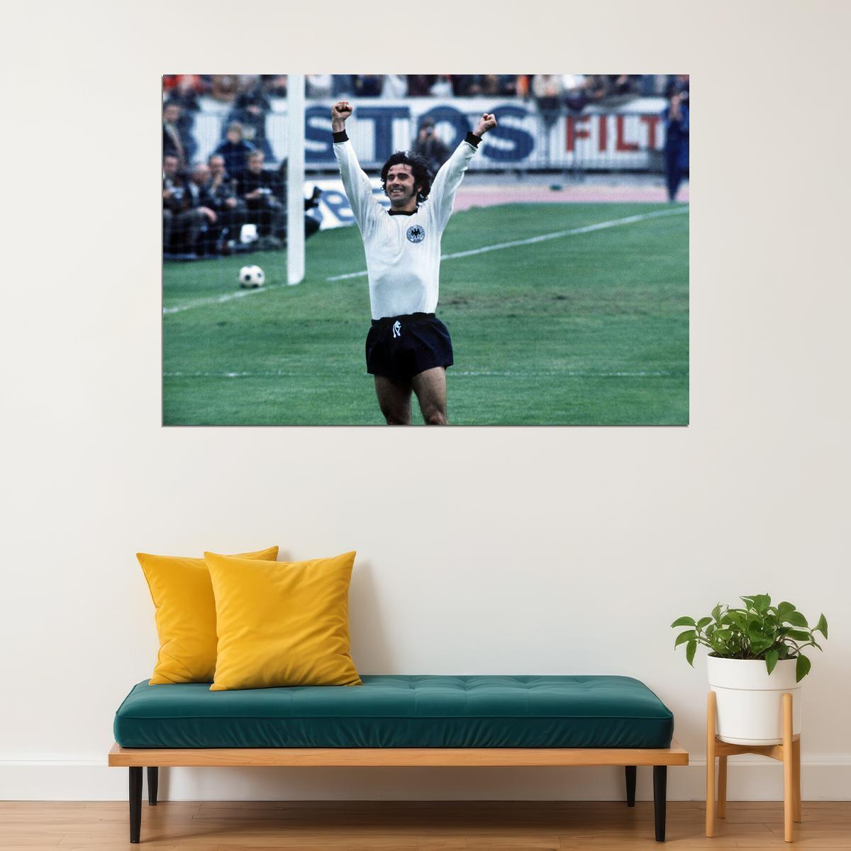Gerd Muller Former German Football Player Poster Wall Art Print Home Wall Decor - xonomax