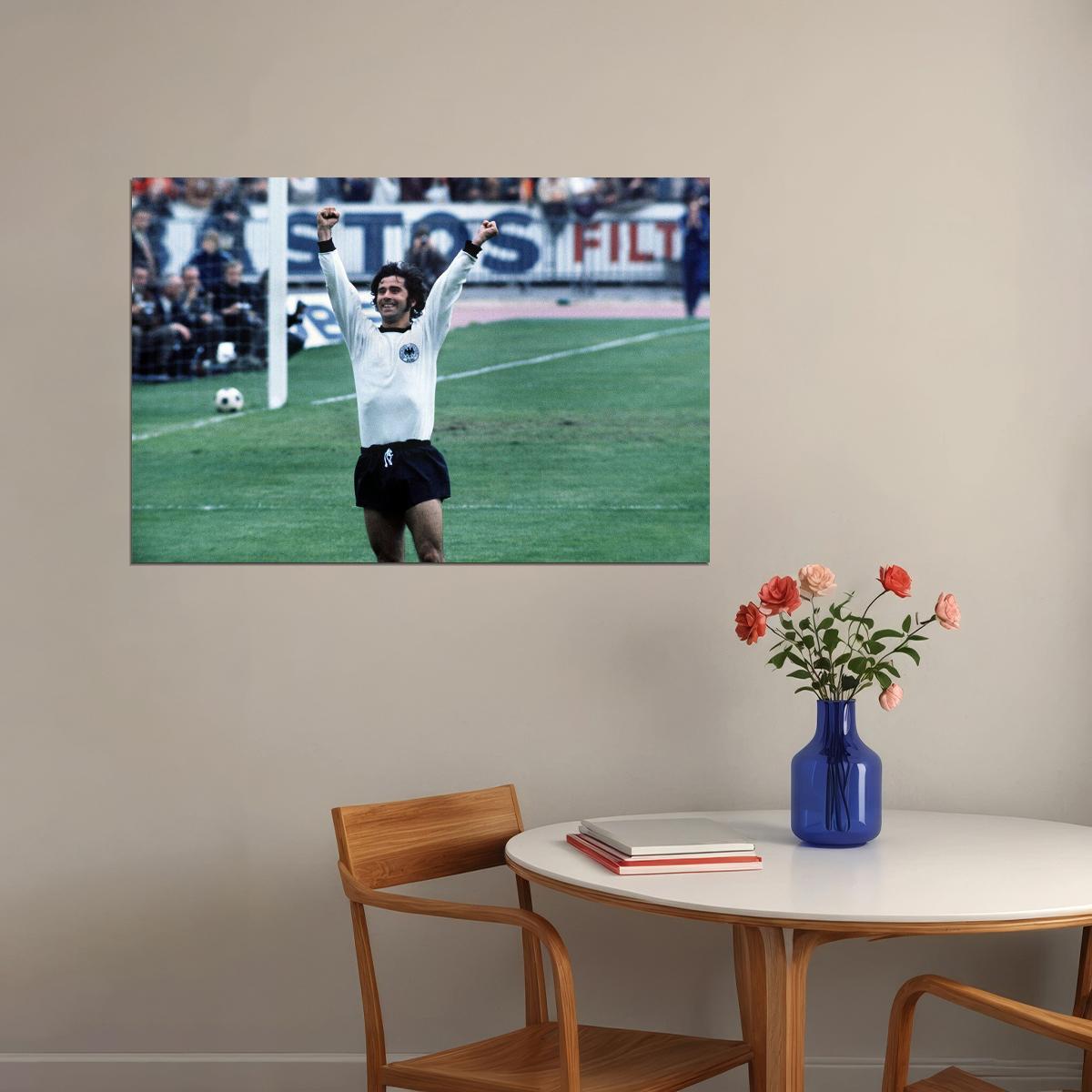 Gerd Muller Former German Football Player Poster Wall Art Print Home Wall Decor - xonomax