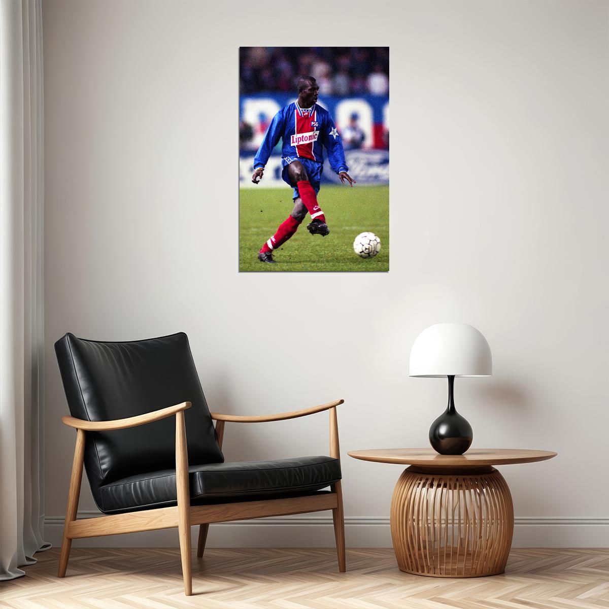 Former Liberian Football Player Politician George Weah Poster Wall Art Print Home Wall Decor - xonomax