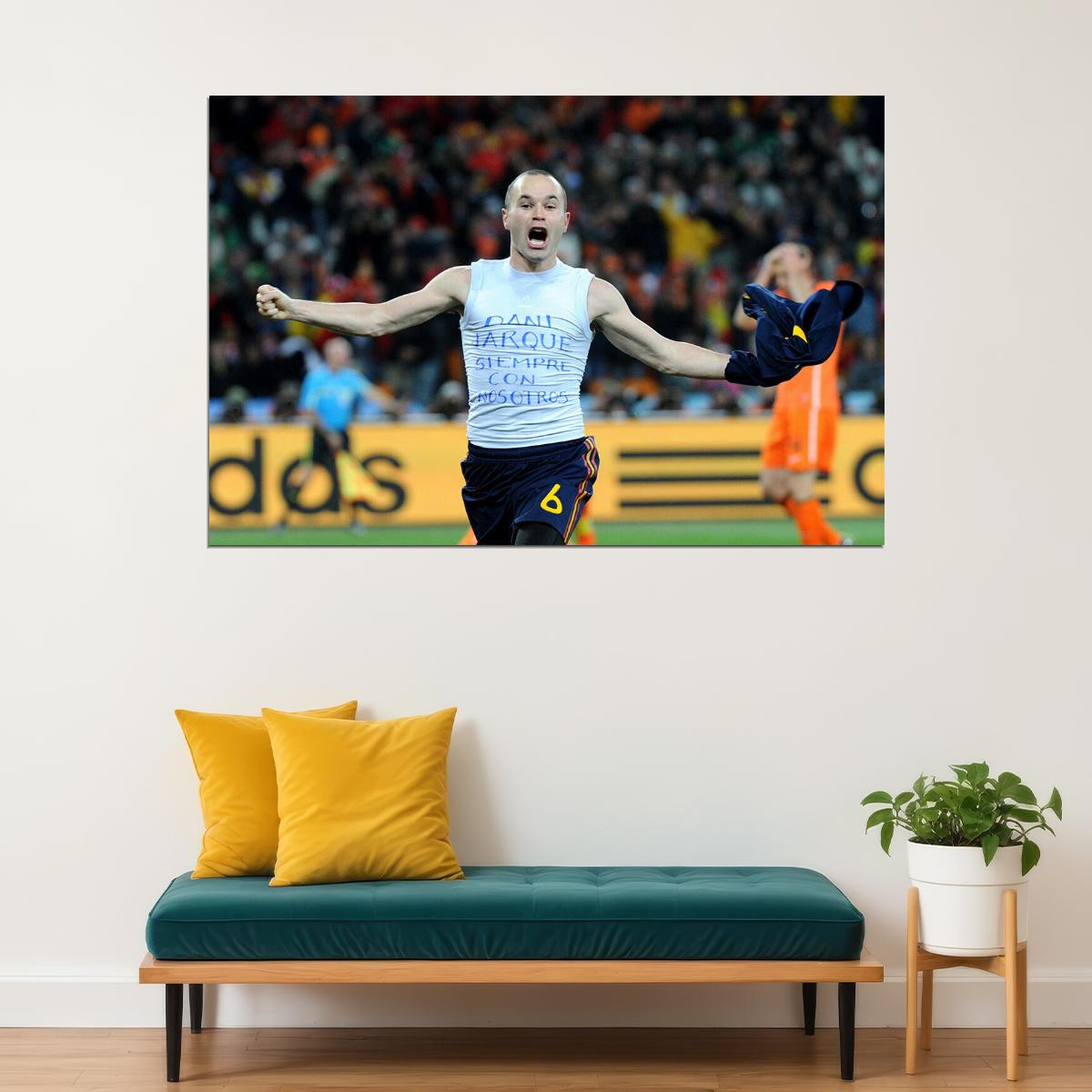 Spanish National Football Player Athlete Andres Iniesta Poster Wall Art Print Home Wall Decor - xonomax