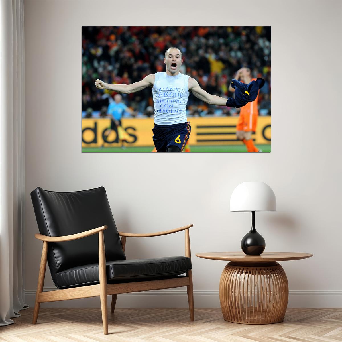Spanish National Football Player Athlete Andres Iniesta Poster Wall Art Print Home Wall Decor - xonomax