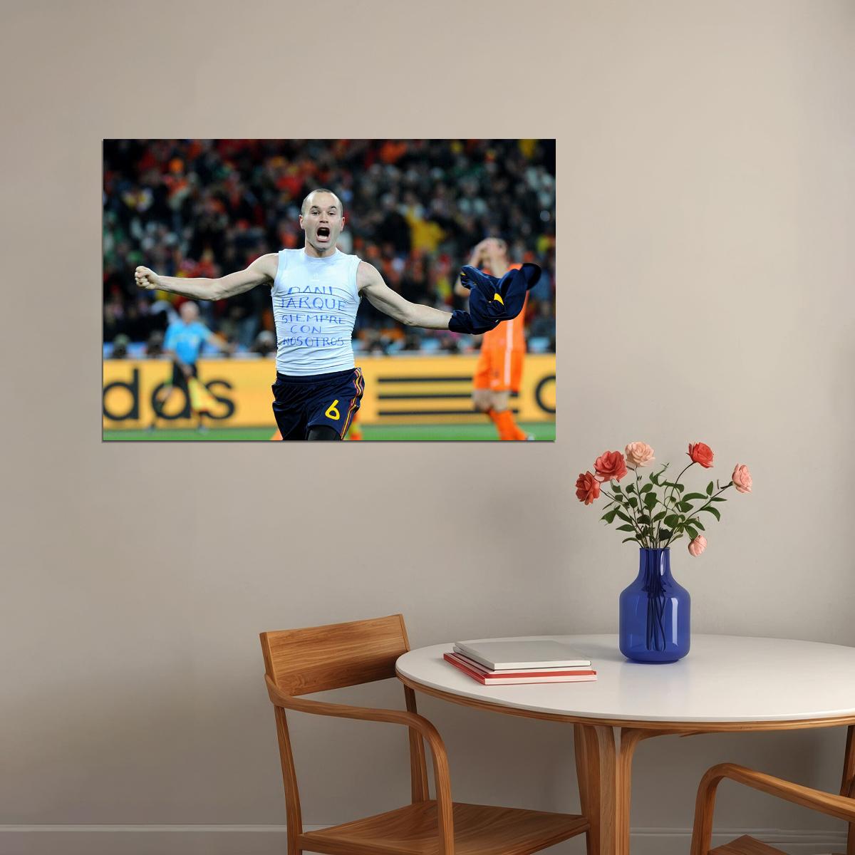 Spanish National Football Player Athlete Andres Iniesta Poster Wall Art Print Home Wall Decor - xonomax