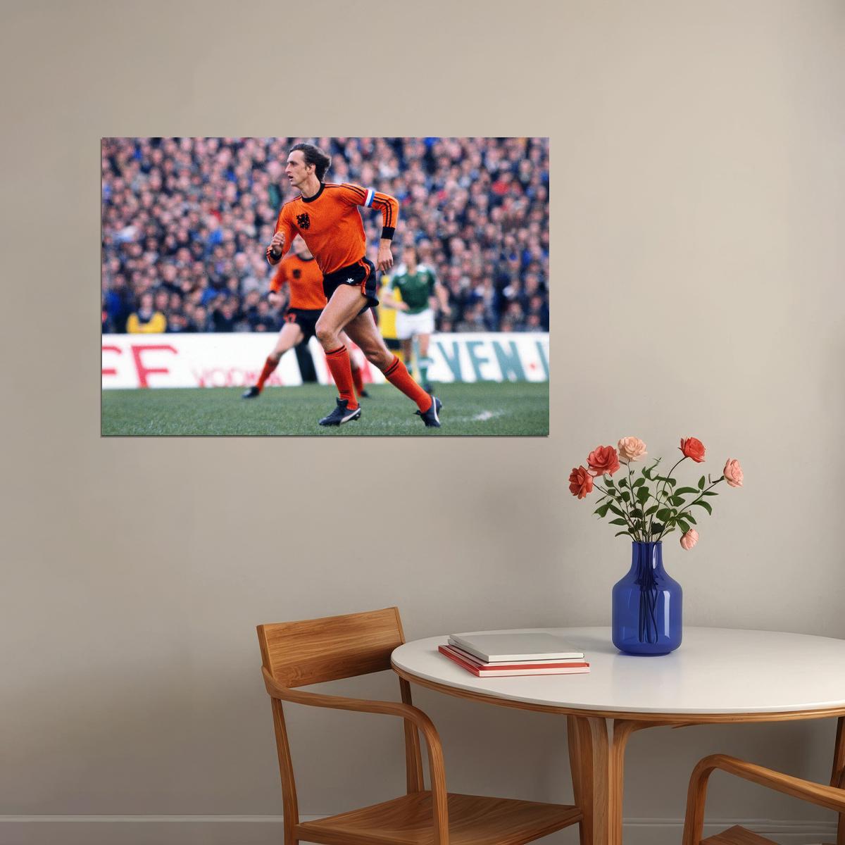 Johan Cruyff Holland Former Football Player Poster Wall Art Print Home Wall Decor