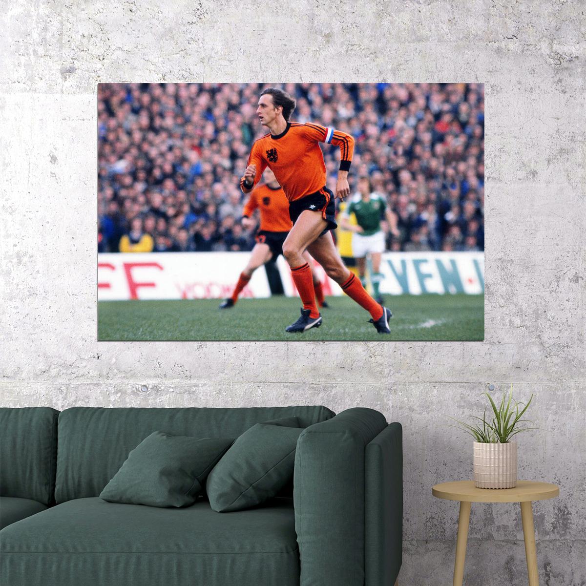 Johan Cruyff Holland Former Football Player Poster Wall Art Print Home Wall Decor