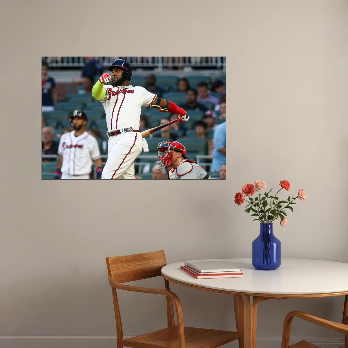Marcell Ozuna Atlanta Braves Baseball Player Athlete Poster Wall Art Print Home Wall Decor - xonomax