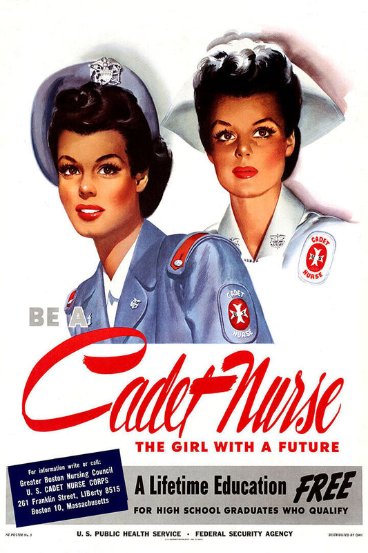 Be A Cadet Nurse Us Army Cadet Nurse Corps Ww2 Nursing Poster Wall Art Print Home Wall Decor - xonomax