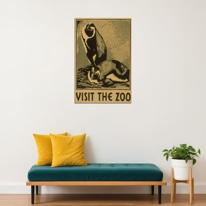 1936 Visit The Zoo! Penguin Classic Wpa Federal Poster Wall Art Print Home Wall Decor - xonomax