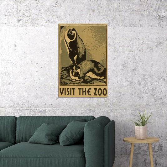 1936 Visit The Zoo! Penguin Classic Wpa Federal Poster Wall Art Print Home Wall Decor - xonomax