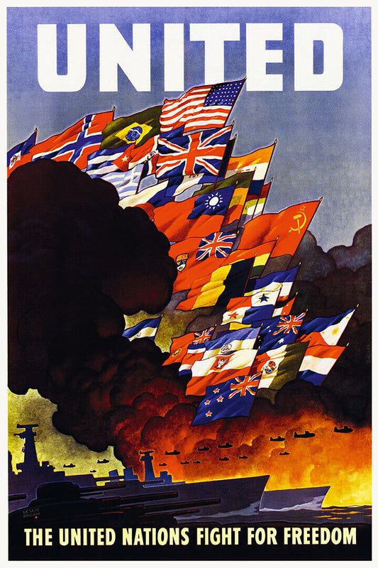 United Nations Fight For Freedom! Vintage Style Ww2 Poster Wall Art Print Home Wall Decor - xonomax