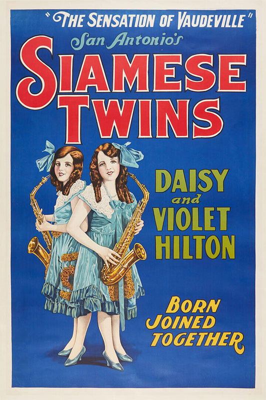 1925 Siamese Twins The Hilton Sisters Vintage Vaudeville Poster Wall Art Print Home Wall Decor - xonomax