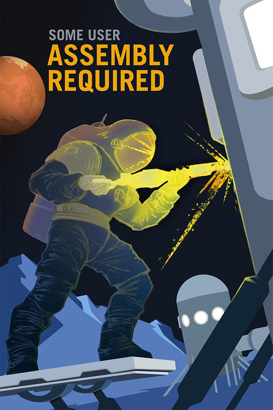 Assembly Required Space Exploration Outer Space Travel Poster Wall Art Print Home Wall Decor - xonomax