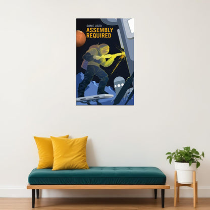 Assembly Required Space Exploration Outer Space Travel Poster Wall Art Print Home Wall Decor - xonomax