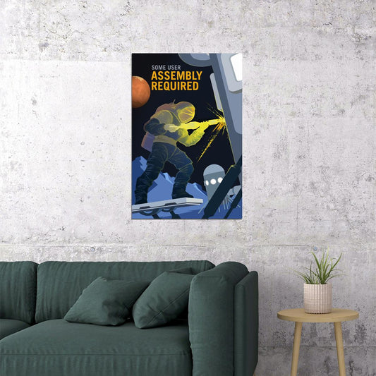 Assembly Required Space Exploration Outer Space Travel Poster Wall Art Print Home Wall Decor - xonomax