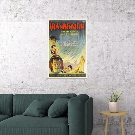 Frankenstein 1931 Vintage Style Monster Movie Horror Poster Wall Art Print Home Wall Decor - xonomax