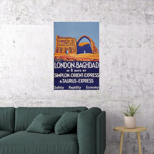 1931 London To Baghdad Orient Express Vintage Style Travel Poster Wall Art Print Home Wall Decor - xonomax