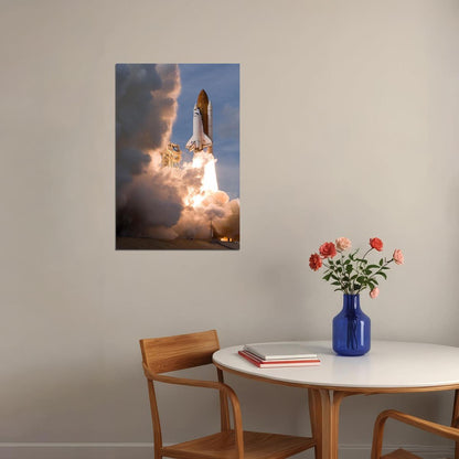 Space Shuttle Atlantis Launch Nasa Sts-122 Poster Wall Art Print Home Wall Decor - xonomax