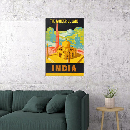 India Taj Mahal 1958 Vintage Style Travel Poster Wall Art Print Home Wall Decor