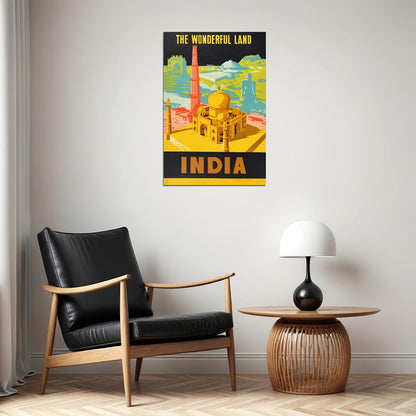 India Taj Mahal 1958 Vintage Style Travel Poster Wall Art Print Home Wall Decor