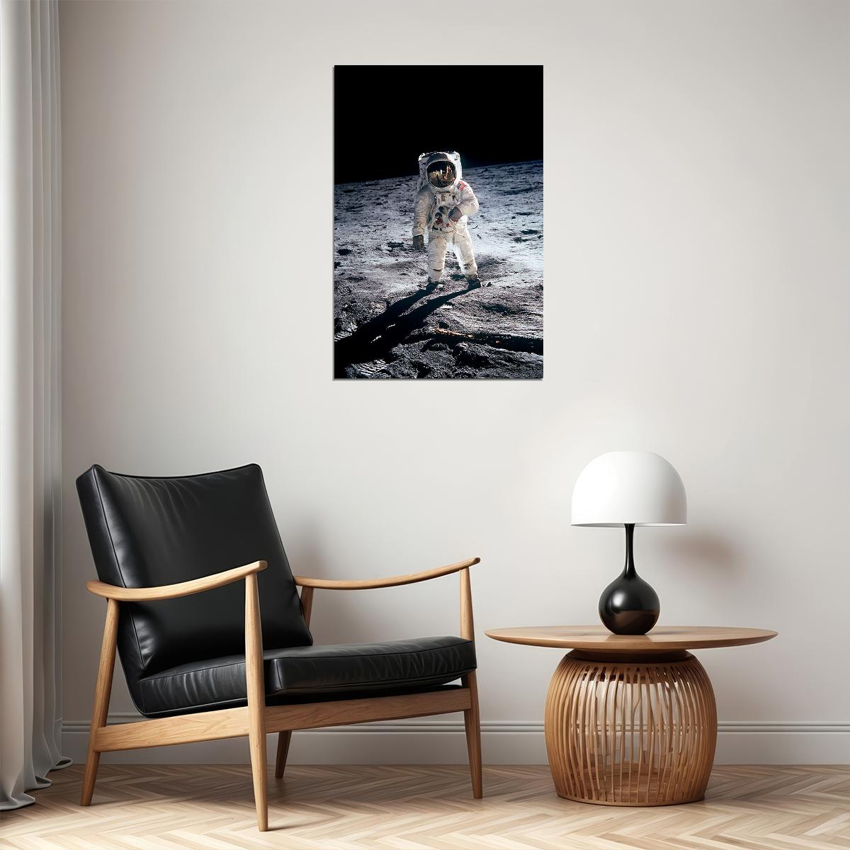 Buzz Aldrin Walking On The Moon Apollo 11 Moon Landing Poster Wall Art Print Home Wall Decor - xonomax