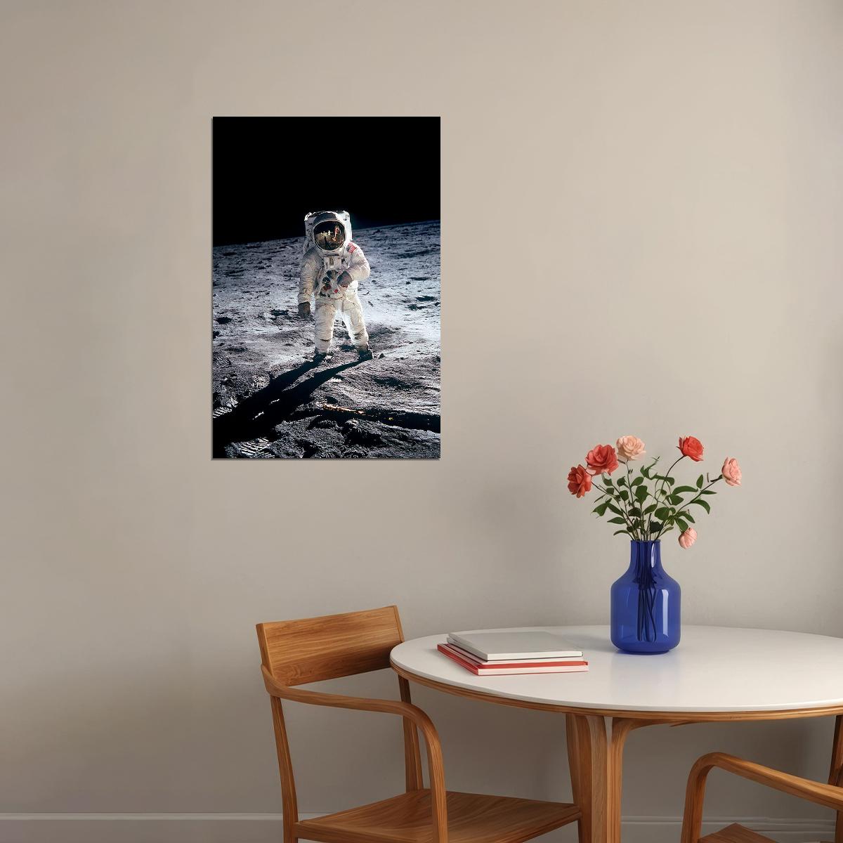 Buzz Aldrin Walking On The Moon Apollo 11 Moon Landing Poster Wall Art Print Home Wall Decor - xonomax