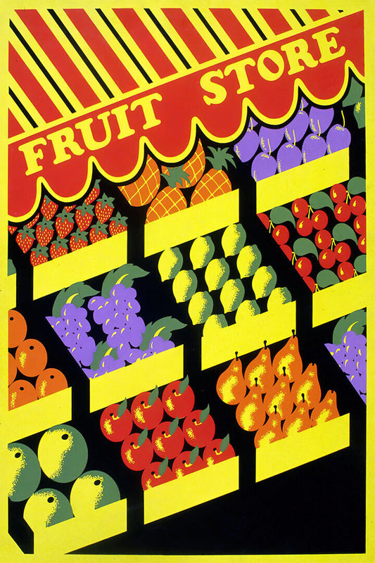 1930s Sidewalk Fruit Store Classic 1930s Works Progress Poster Wall Art Print Home Wall Decor - xonomax
