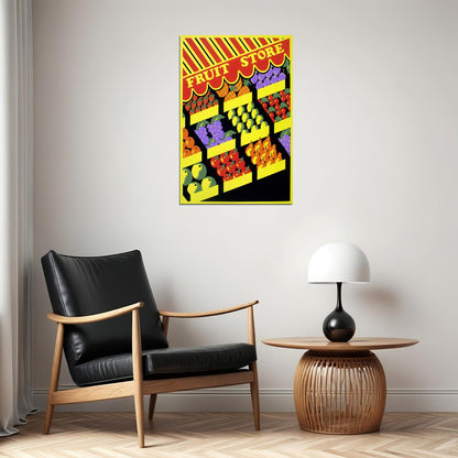 1930s Sidewalk Fruit Store Classic 1930s Works Progress Poster Wall Art Print Home Wall Decor - xonomax