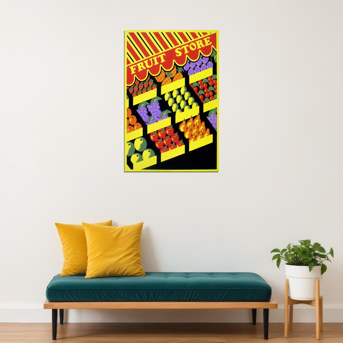 1930s Sidewalk Fruit Store Classic 1930s Works Progress Poster Wall Art Print Home Wall Decor - xonomax